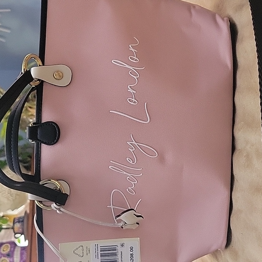 Radley London Light Pink Tote with Black Accents